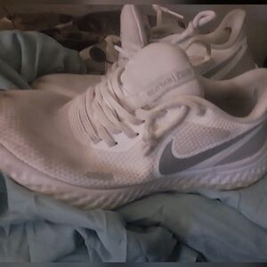 Nike White and Gray Running Shoes